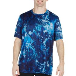 Reel Legends Mens Reel-Tec Tie Dye Palms Print T-Shirt