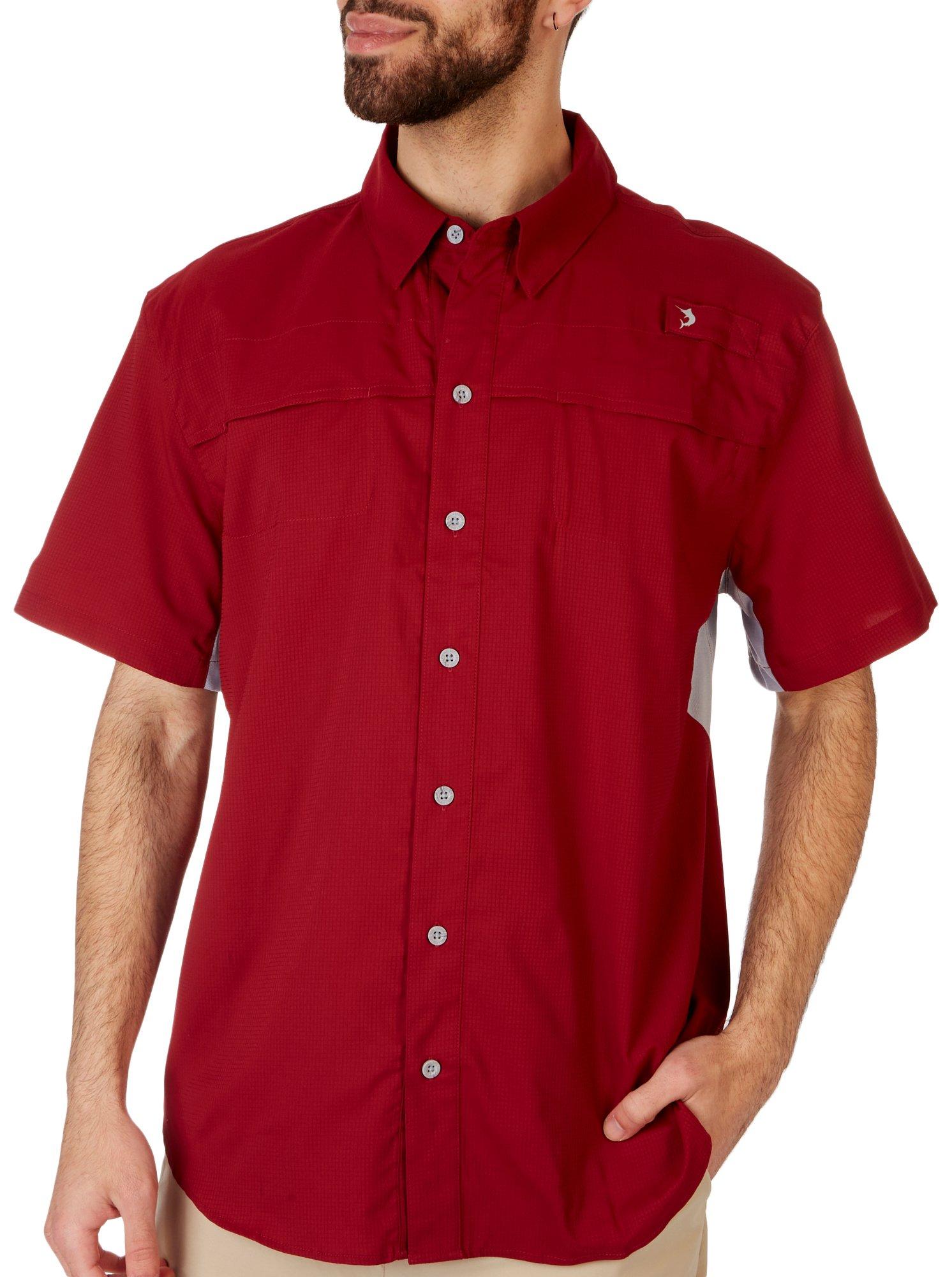 Reel Legends Mariner 11 Mens Vented Short Sleeve Shirt Size Large