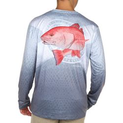 Reel Legends Mens Redfish Print Long Sleeve Shirt