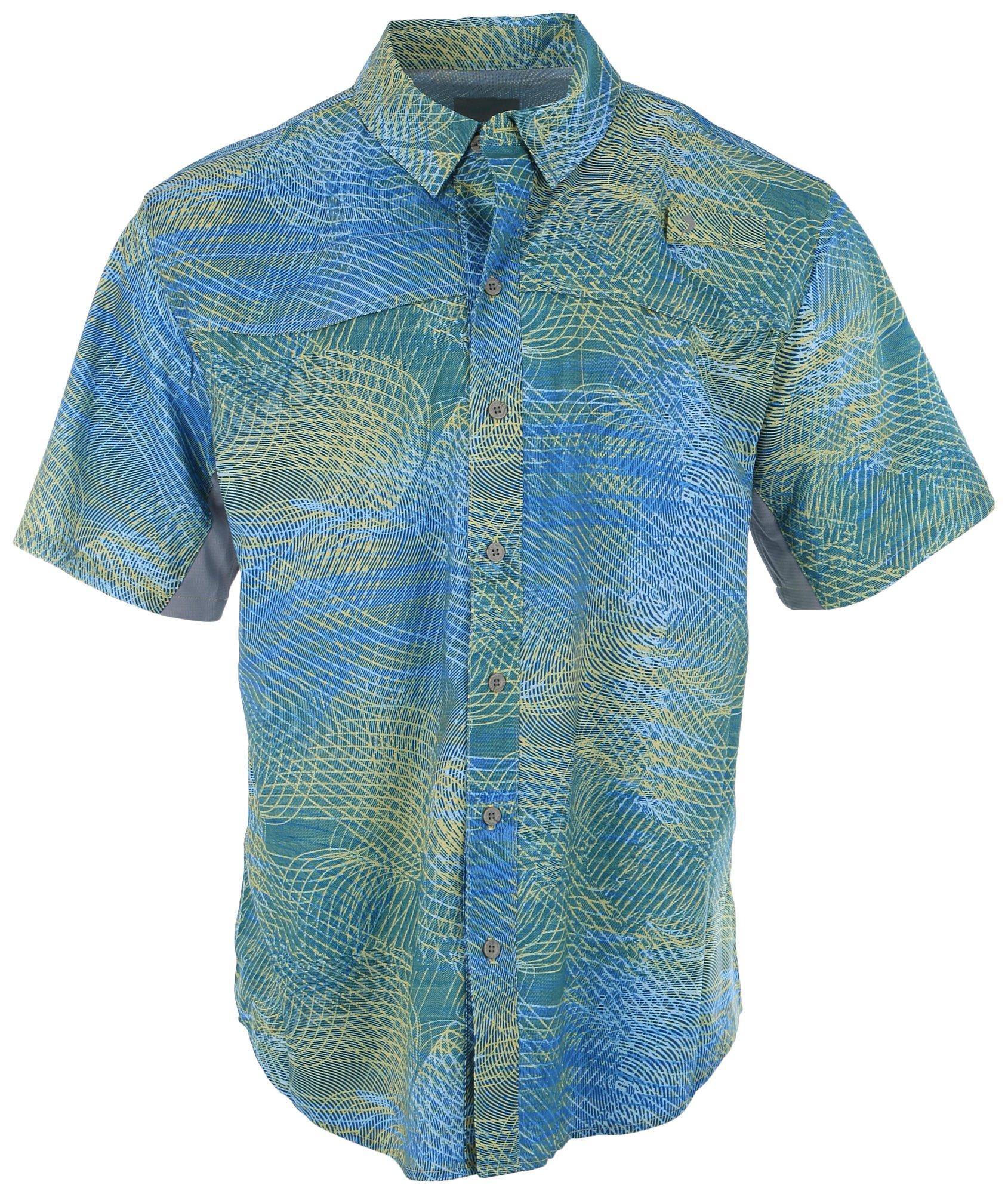 Reel Legends Mens Saltwater II Long Sleeve Fishing Shirt - Jade - Medium