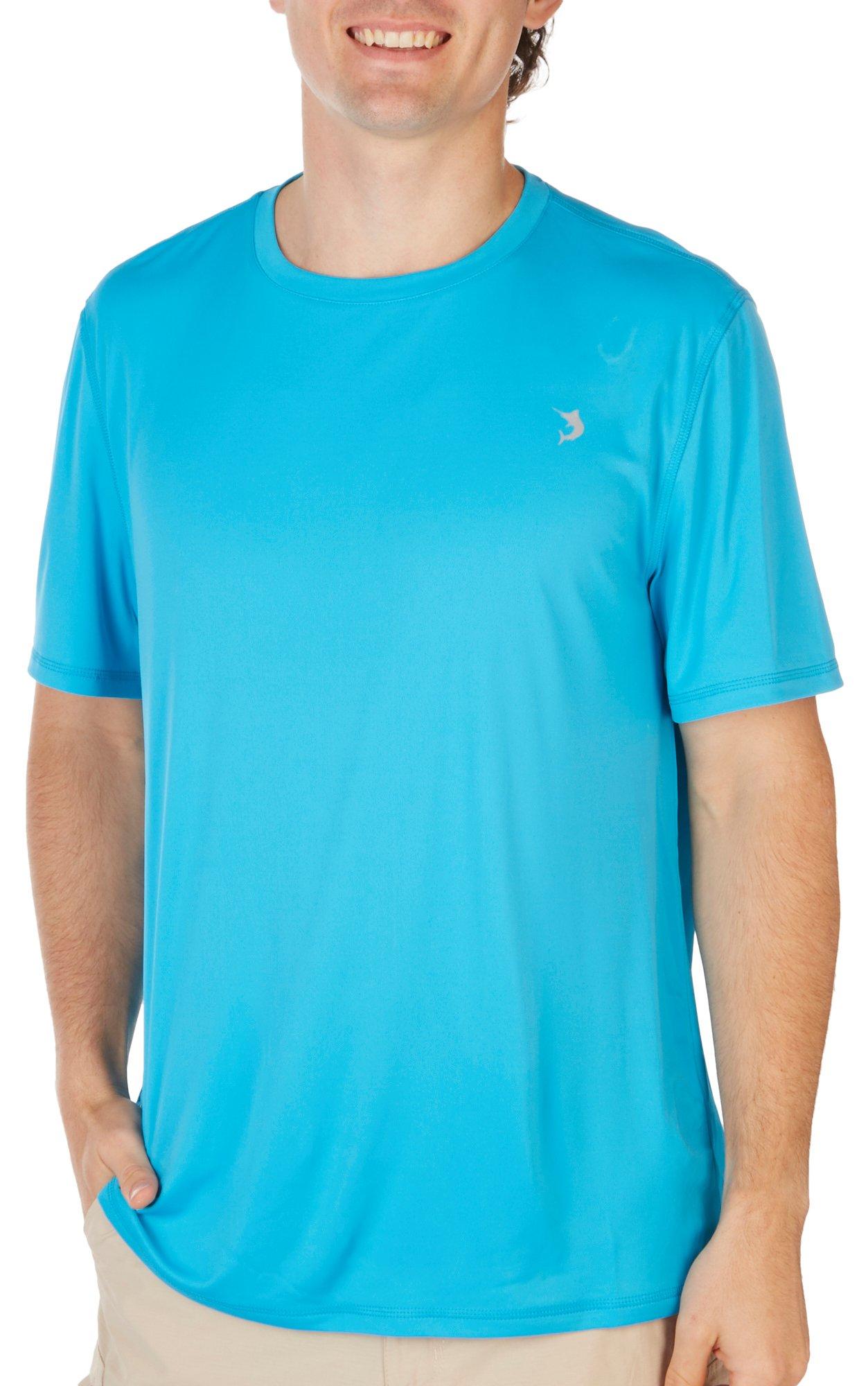 Reel Legends Mens Core Reel-Tec Solid Short Sleeve Shirt - Turquoise - Large