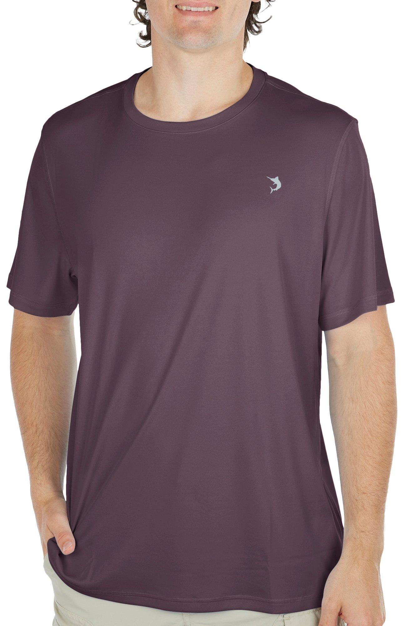 Reel Legends Mens Solid Performance Reel-Tec T-Shirt - Grape Purple - Small