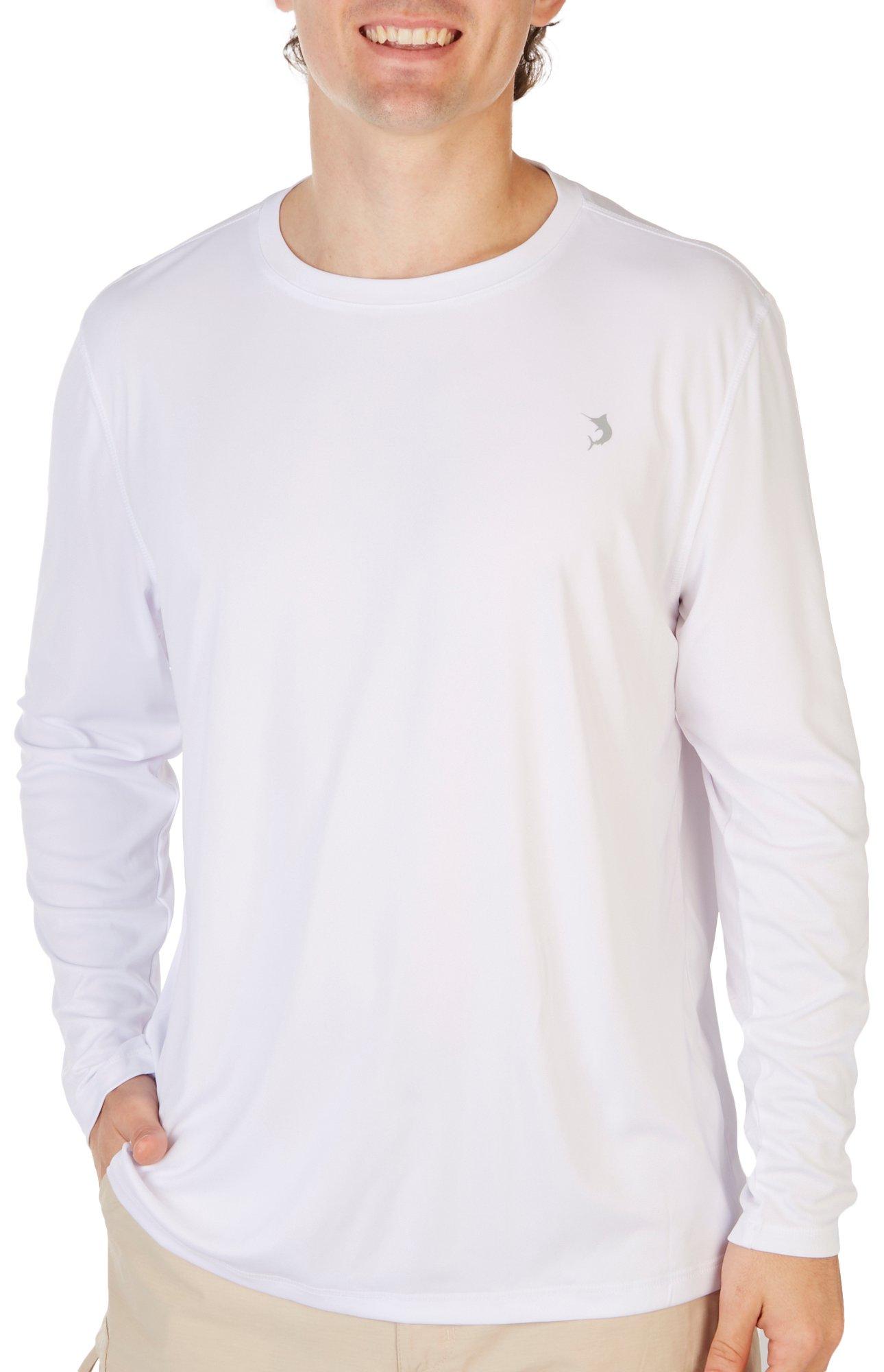 Reel Legends Mens Reel-Tec Solid Long Sleeve Shirt - White - Large