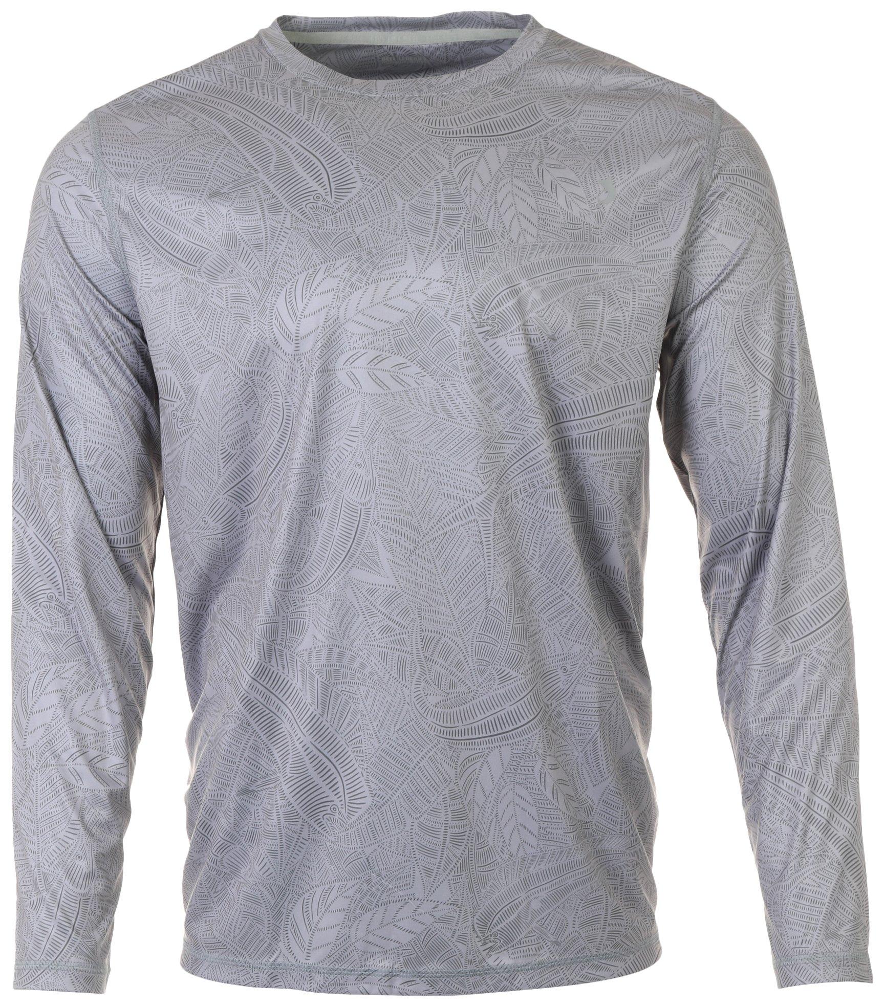 Reel Legends Mens Everglades Solid Long Sleeve T-Shirt Small Bright White