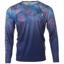 Reel Legends Mens Palm Explosion Ombre Long Sleeve Top
