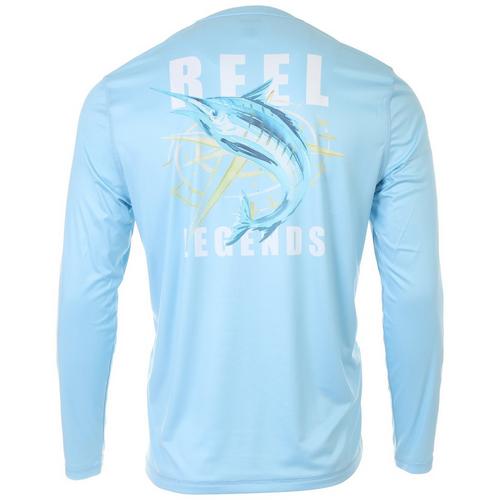 Mens Reel-Tec Marlin & Compass Long Sleeve T-Shirt