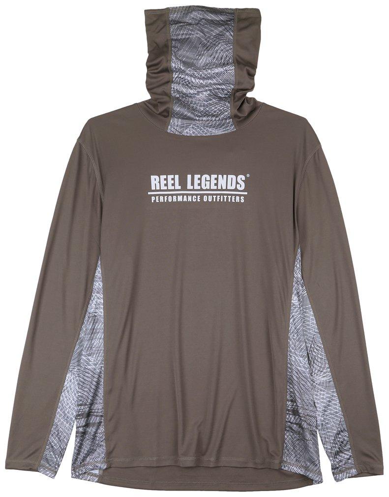 Reel Legends Mens Scan Spirals Reel-Tec Gaiter Shirt