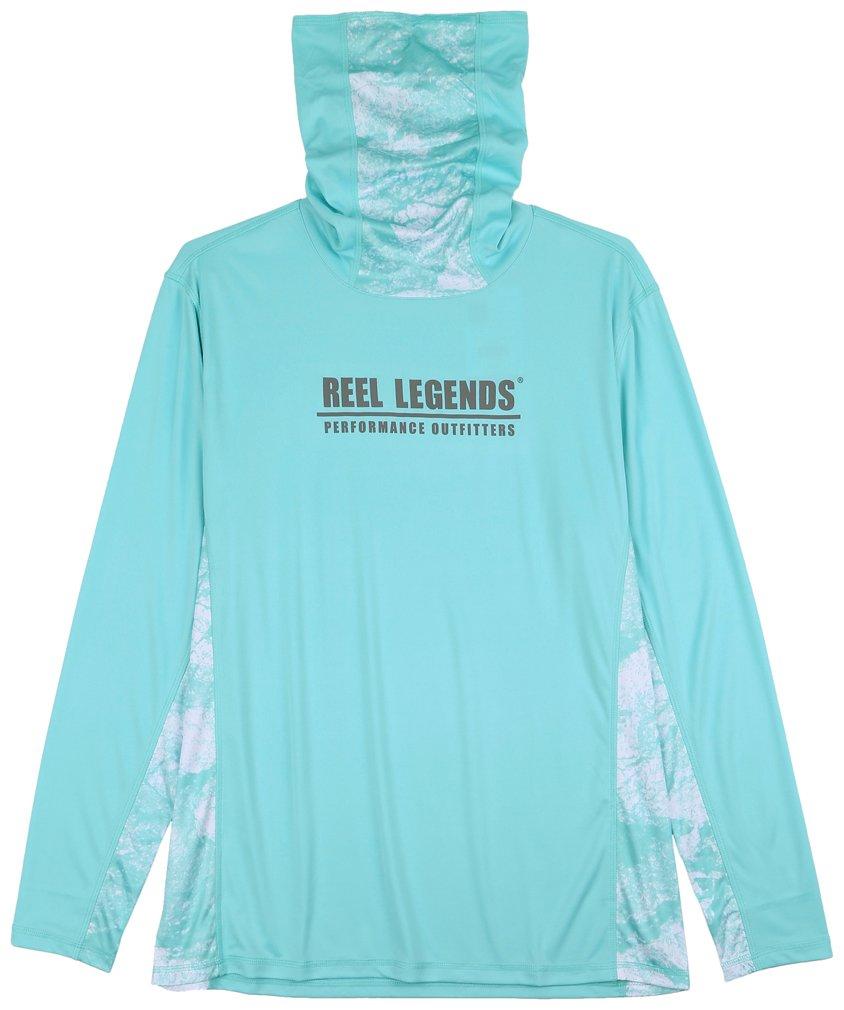 Reel Legends Mens Morning Frost Reel-Tec Gaiter Shirt - Mint - Medium