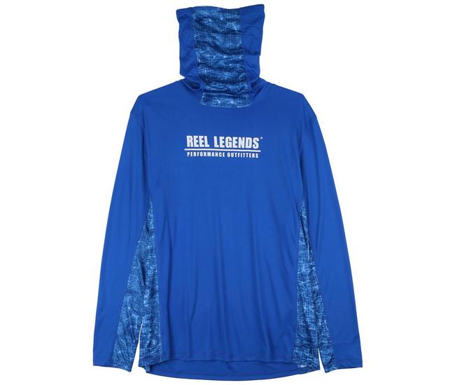 Reel Legends Keep It Cool Long Sleeve Shirt Size L Blue