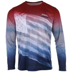 Reel Legends Mens Americana Reel-Tec Long Sleeve T-Shirt