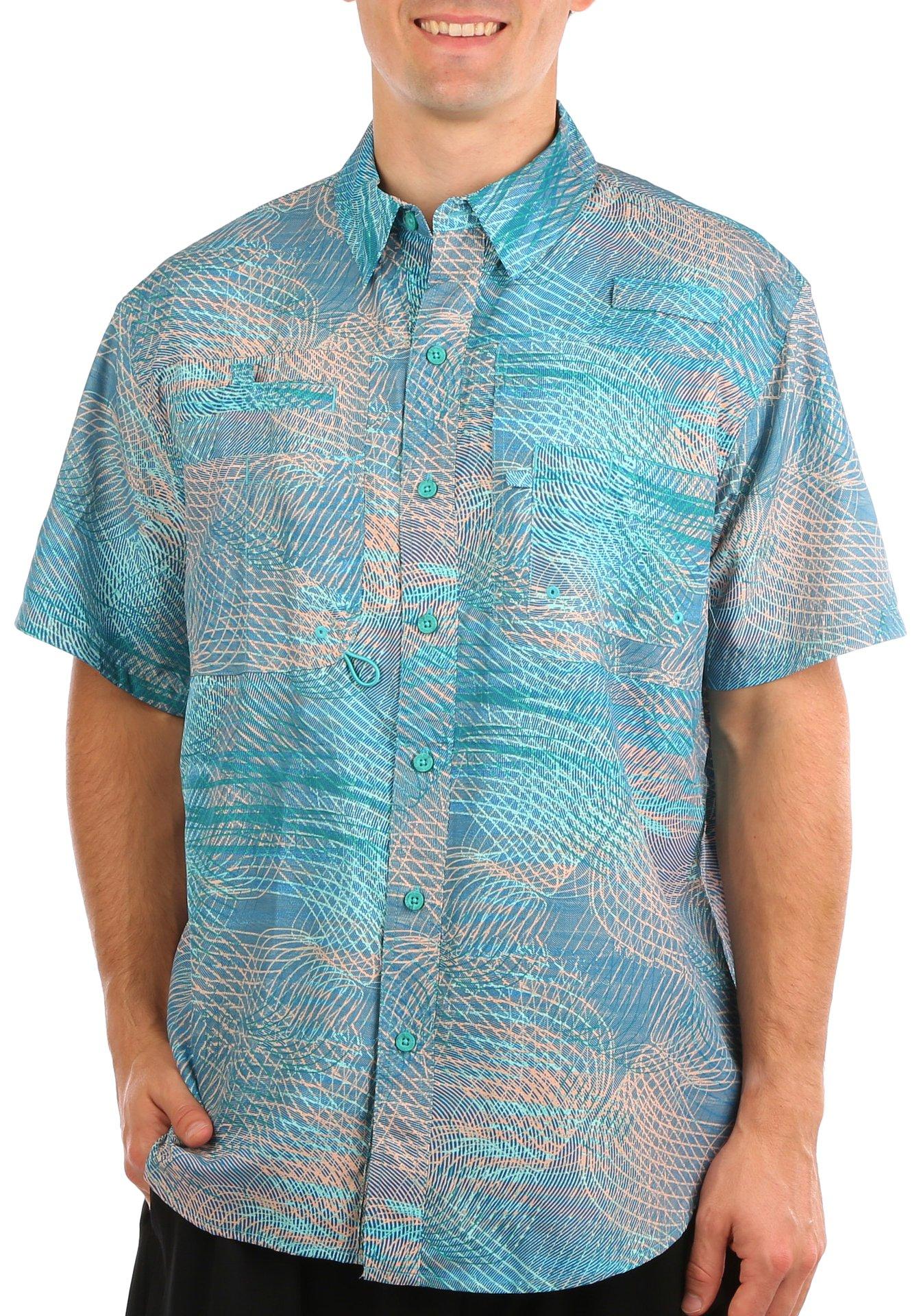  Reel Legends Mens Haw/Distress Print Saltwater Shirt Small  Apricot : Clothing, Shoes & Jewelry