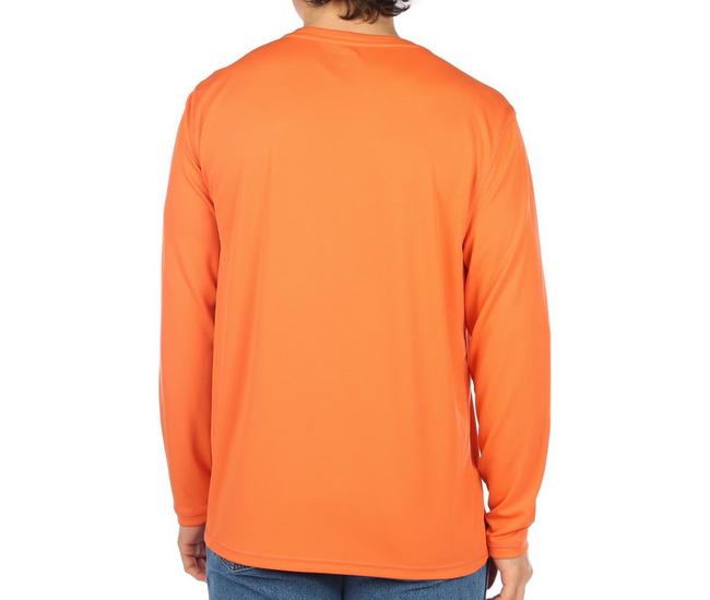 Reel Legends Mens Freeline Long Sleeve Top - Orange - X-Large