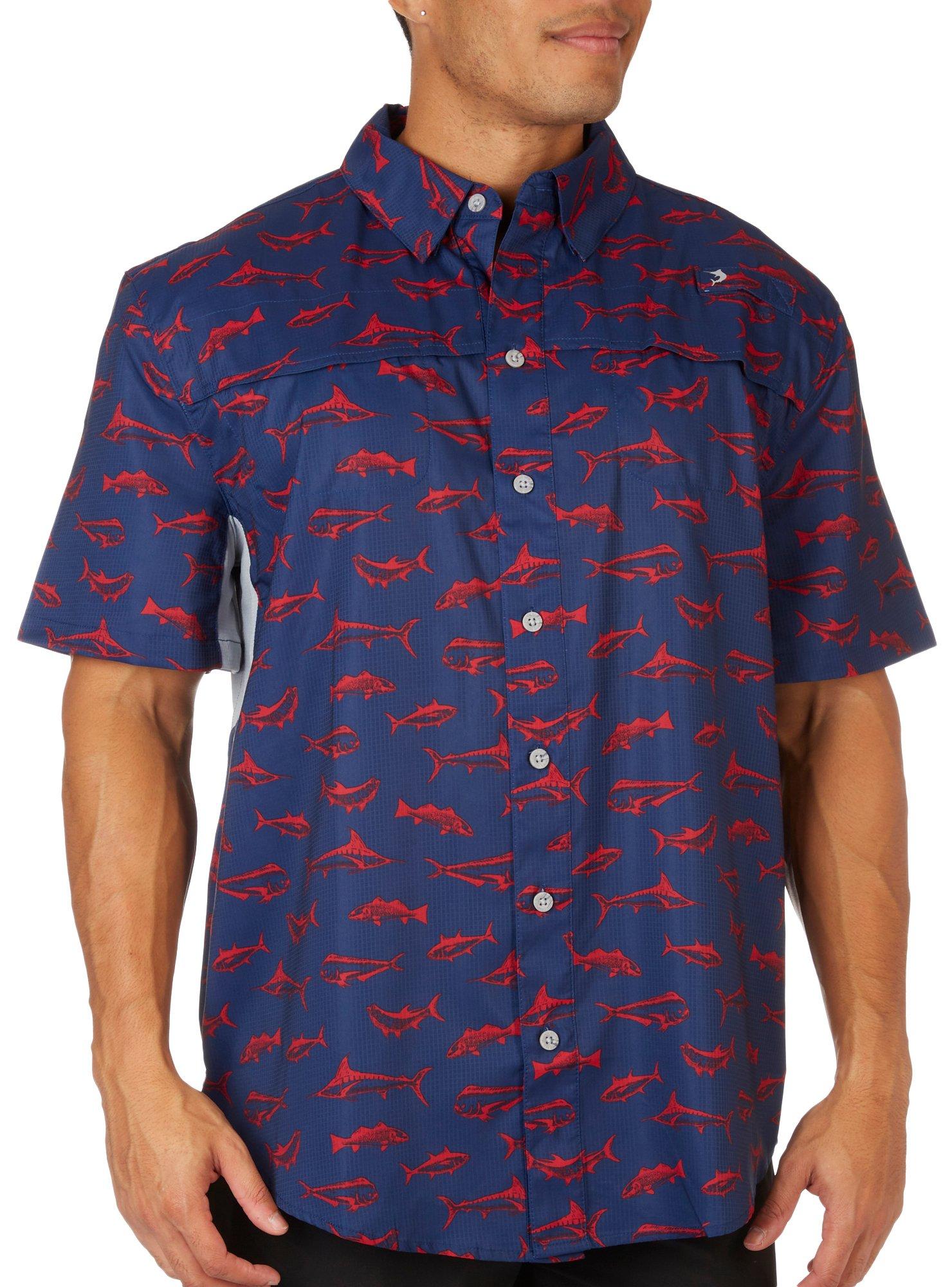 Reel Legends Mens Trophy Fish Mariner II Short Sleeve Shirt