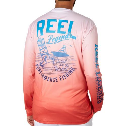 Reel Legends Mens Boat/Water Graphic Long Sleeve Top