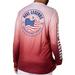 Reel Legends Mens American Flag  Graphic Long Sleeve Top