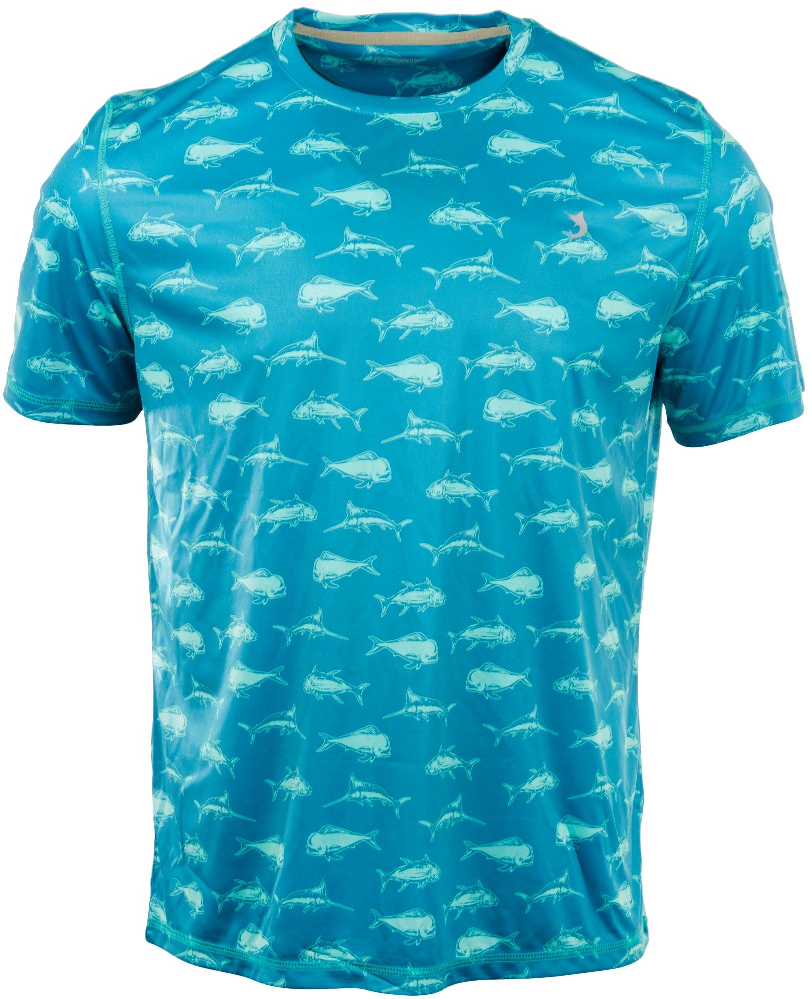 Reel Legends Mens Reel-Tec Fish Print Short Sleeve T-Shirt
