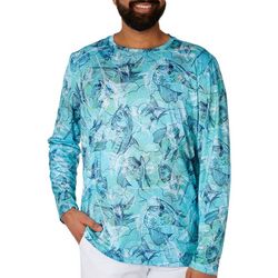 Reel Legends Mens Fish All Over Graphic Long Sleeve Top