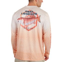 Reel Legends Mens Lea Reel-Tec Crimson Long Sleeve Tee