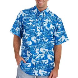Reel Legends Mens Blue Crush Saltwater II Short Sleeve Shirt