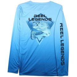 Reel Legends Mens Print Reel-Tec Long Sleeve Top