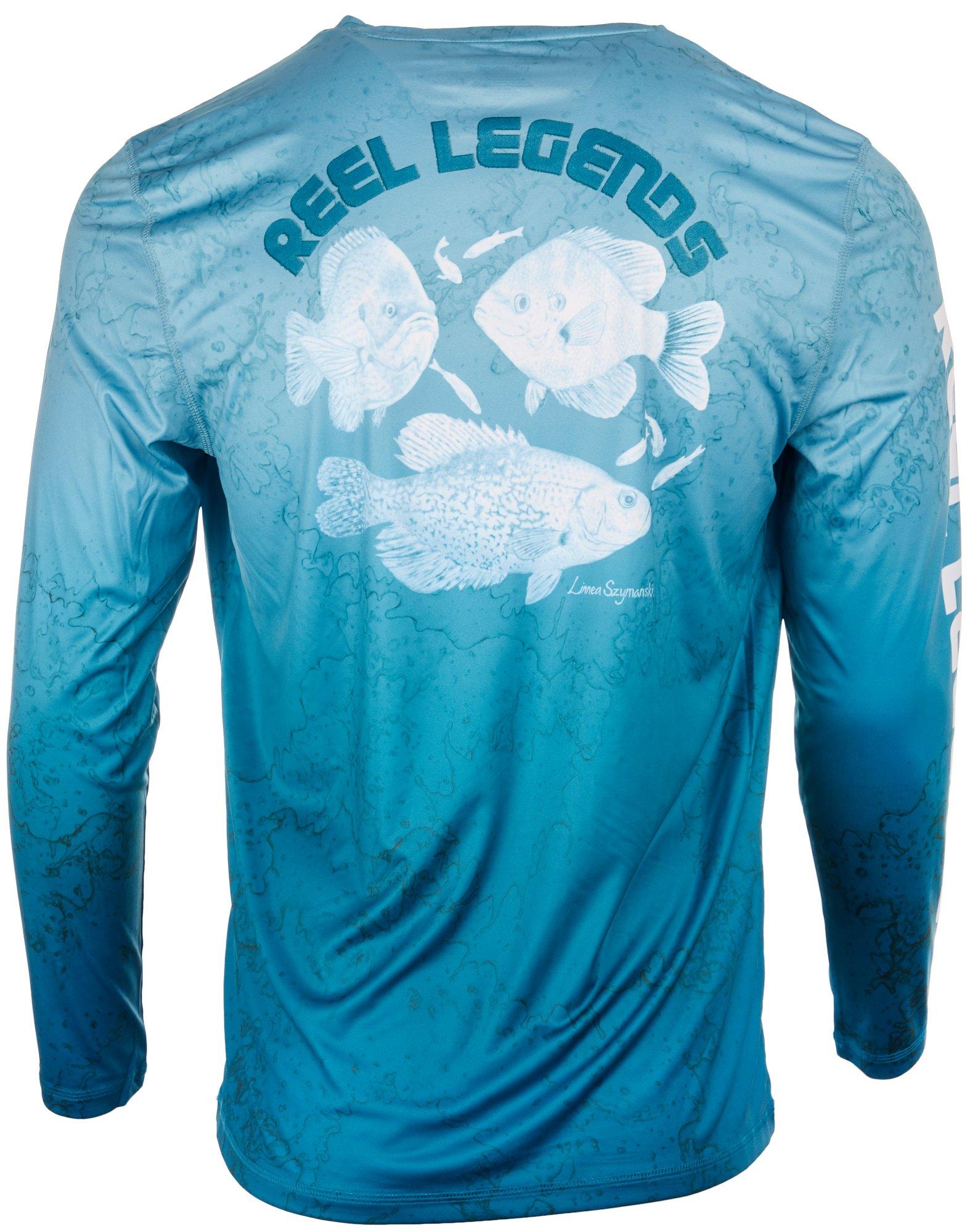 Reel Legends Mens Print Reel-Tec Long Sleeve T-Shirt