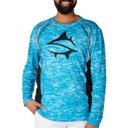 Mens Tournament Shark Screen Print  Long Sleeve T-Shirt