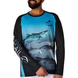 Loco Skailz Mens Snook Fish Long Sleeve T-Shirt