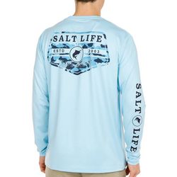 Salt Life Mens Camo Fish Performance Long Sleeve Shirt