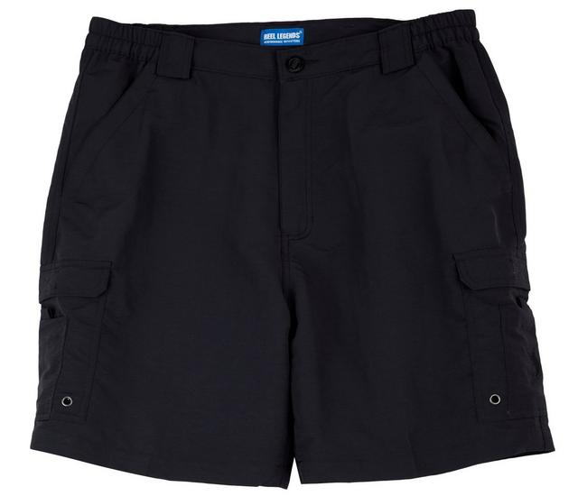 Reel Legends cargo shorts mens 44x6 Blue comfort-waist cotton hiking  fishing NEW 