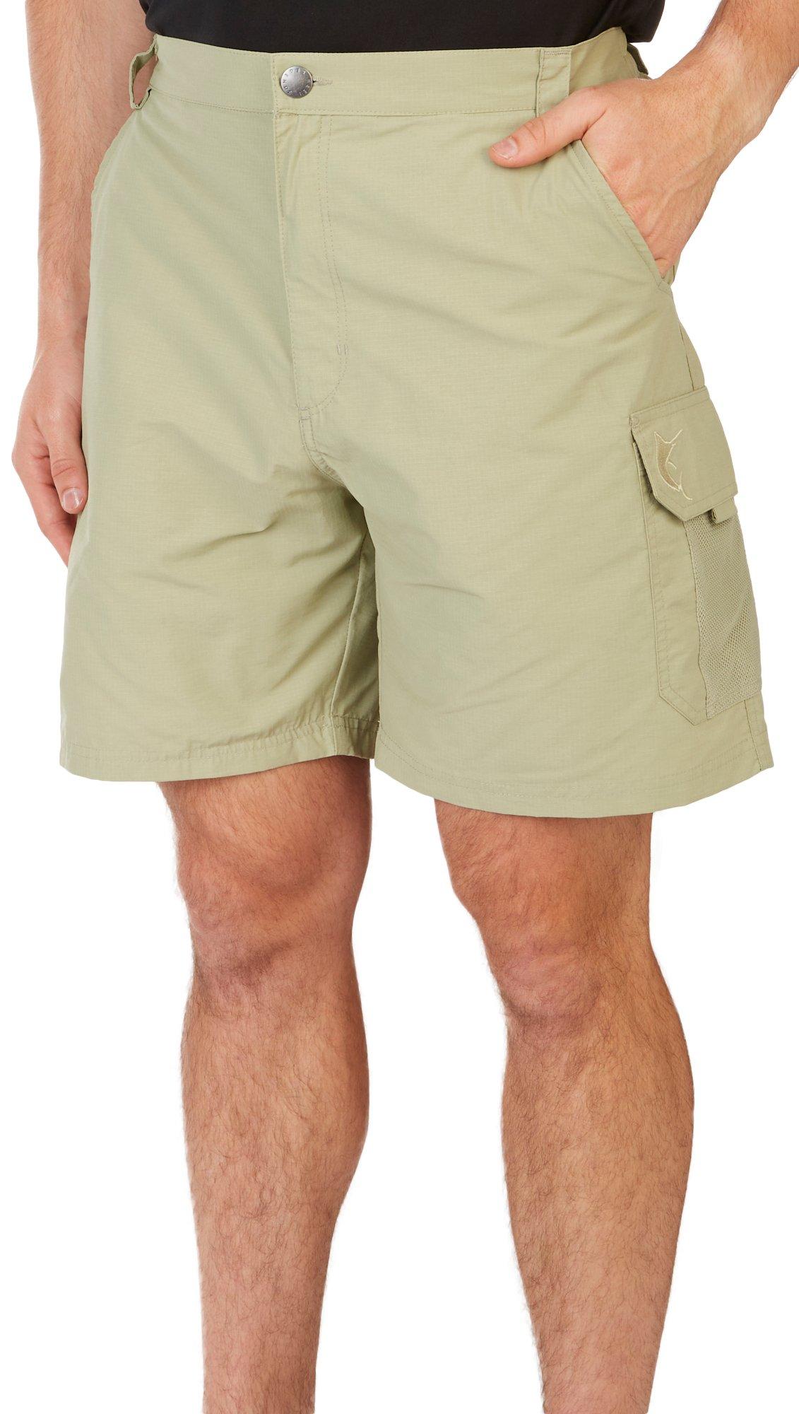 Reel Legends Mens Solid Tarpon Quick Dry 7 in. Cargo Shorts - Sage (Tea) - X-Large