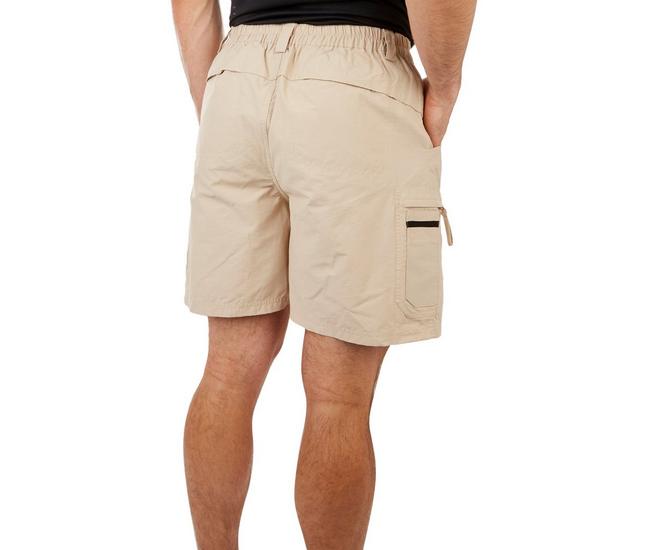 Reel Legends Mens Solid Tarpon Quick Dry 7 in. Cargo Shorts Small