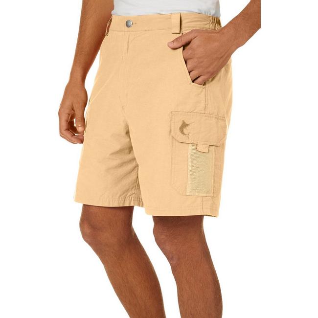 FoxQ Mens Cargo Shorts Casual Elastic Waist Multiple Pockets Summer Classic Relaxed Fit Stretch 
