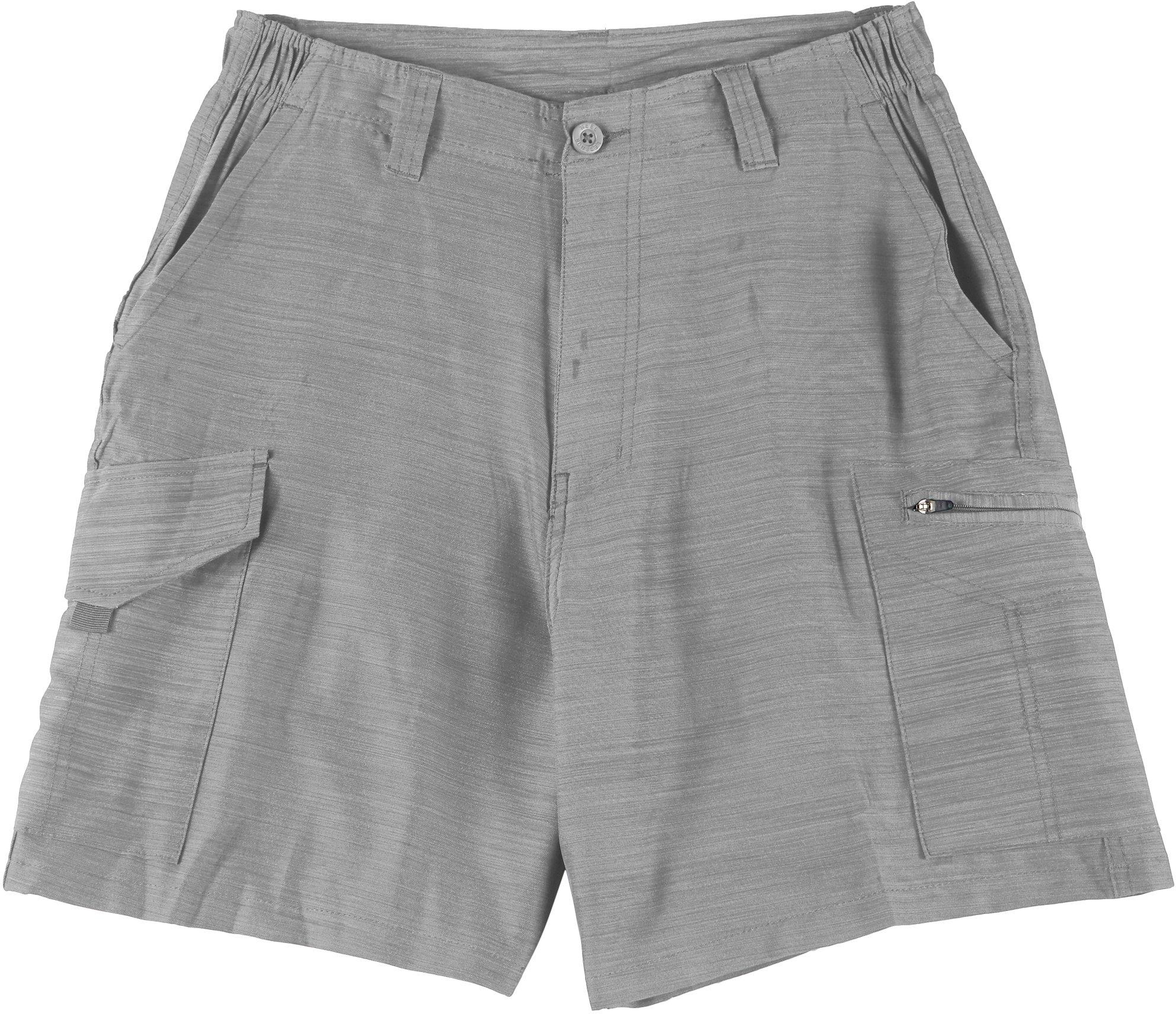 Reel Legends Mens Mackerel Quick Dry Cargo Shorts - Grey - Small