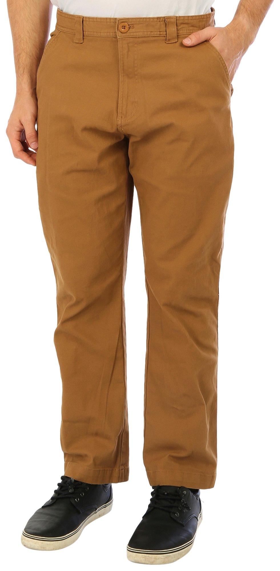 Mens Solid 9 in. Canvas Pants