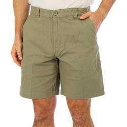 Mens Solid 9 in. Canvas Shorts