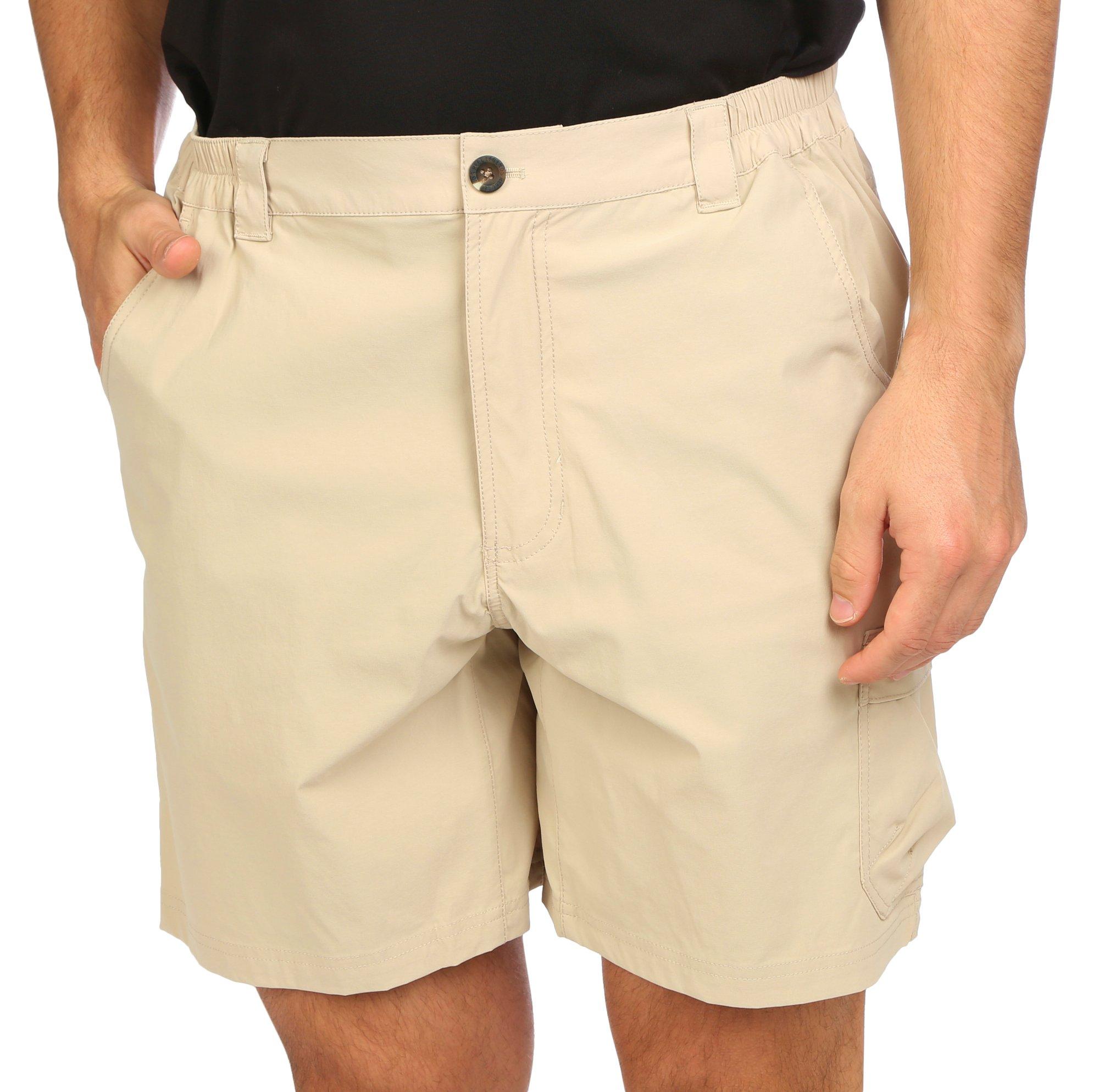 Reel Legends Mens Solid 8 in. Trail Mark Shorts