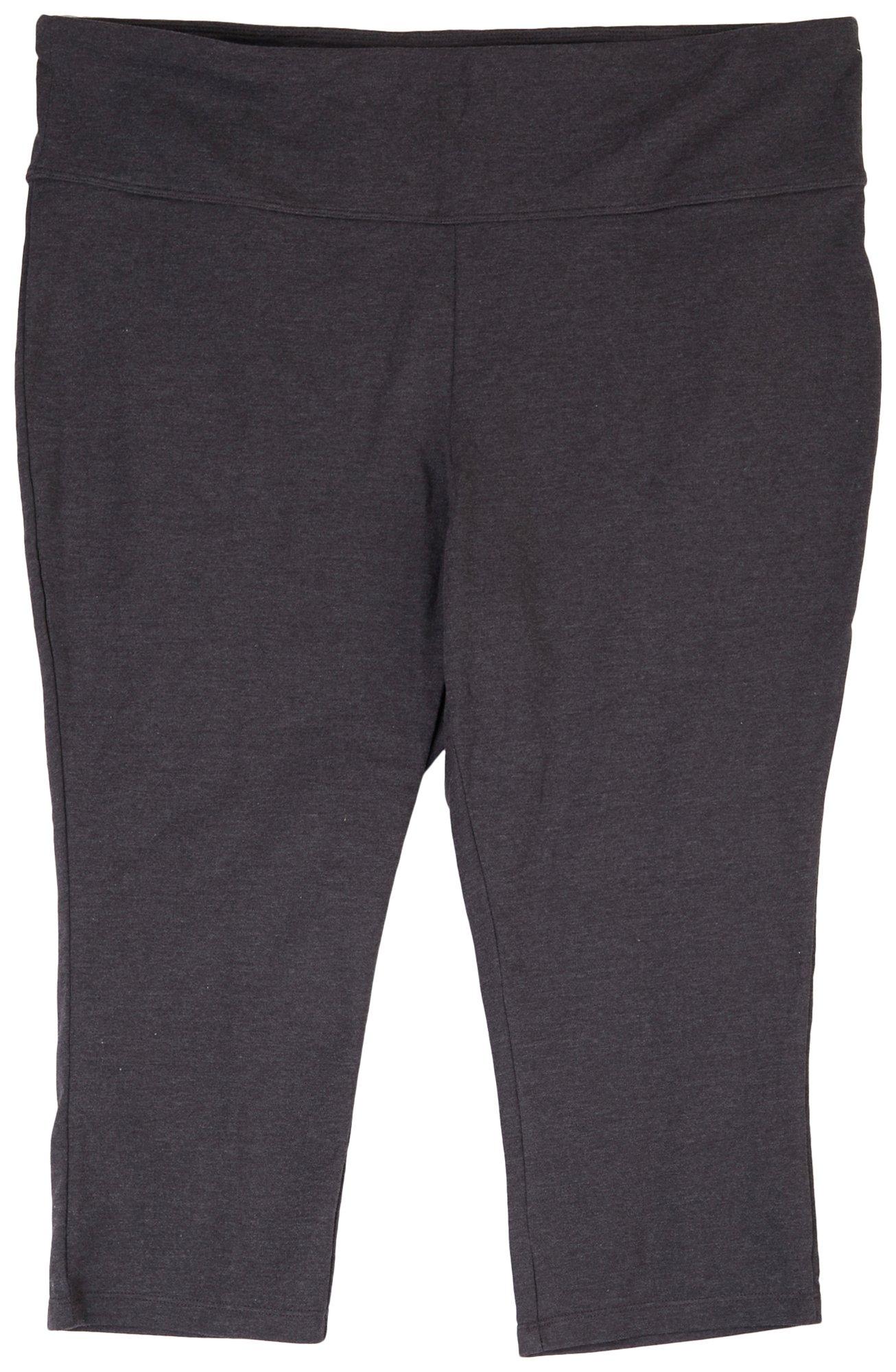 Plus Solid Heather High Waist Capri Leggings