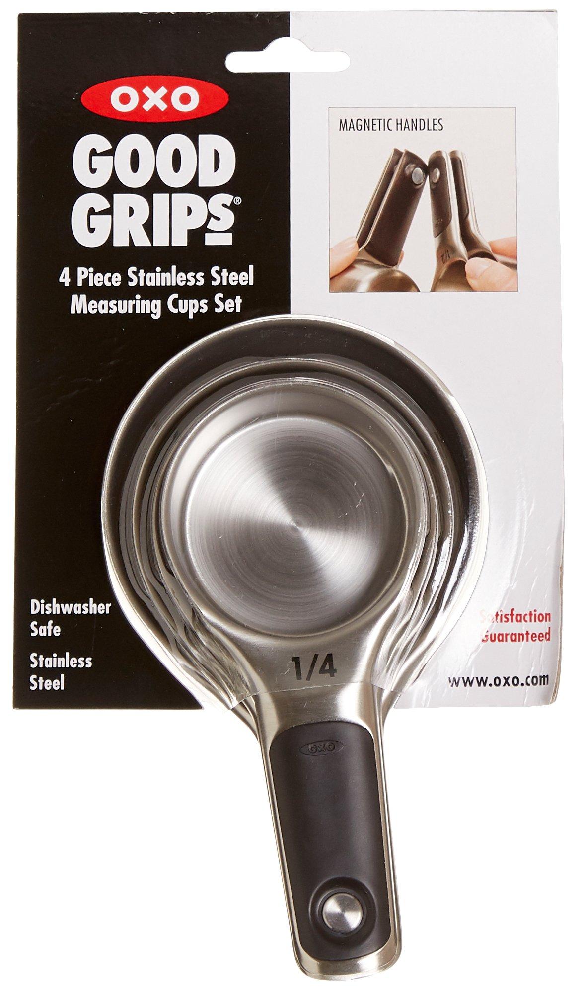 OXO 11132100 Good Grips 1/4 tsp. to 1 Tbsp. 4-Piece Magnetic Stainless  Steel Measuring