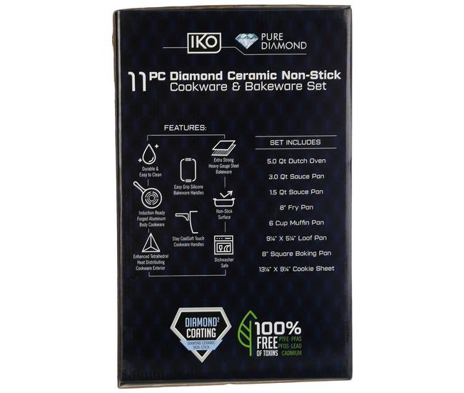  IKO Pure Diamond Ceramic Non Stick Bakeware (Black, 6 Cup Muffin  Pan): Home & Kitchen