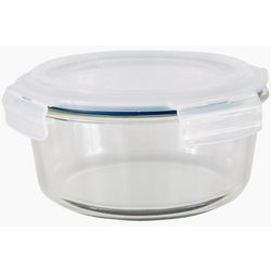 Home Basics 58 oz. Borosilicate Glass Round Food Storage