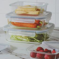 8 Pc Rectangle Leak Proof Snap Lid Storage Container Set