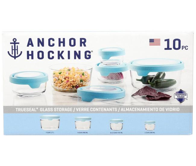 Anchor Hocking Classic Glass Food Storage Containers with Lids 1 Cup Set of  4