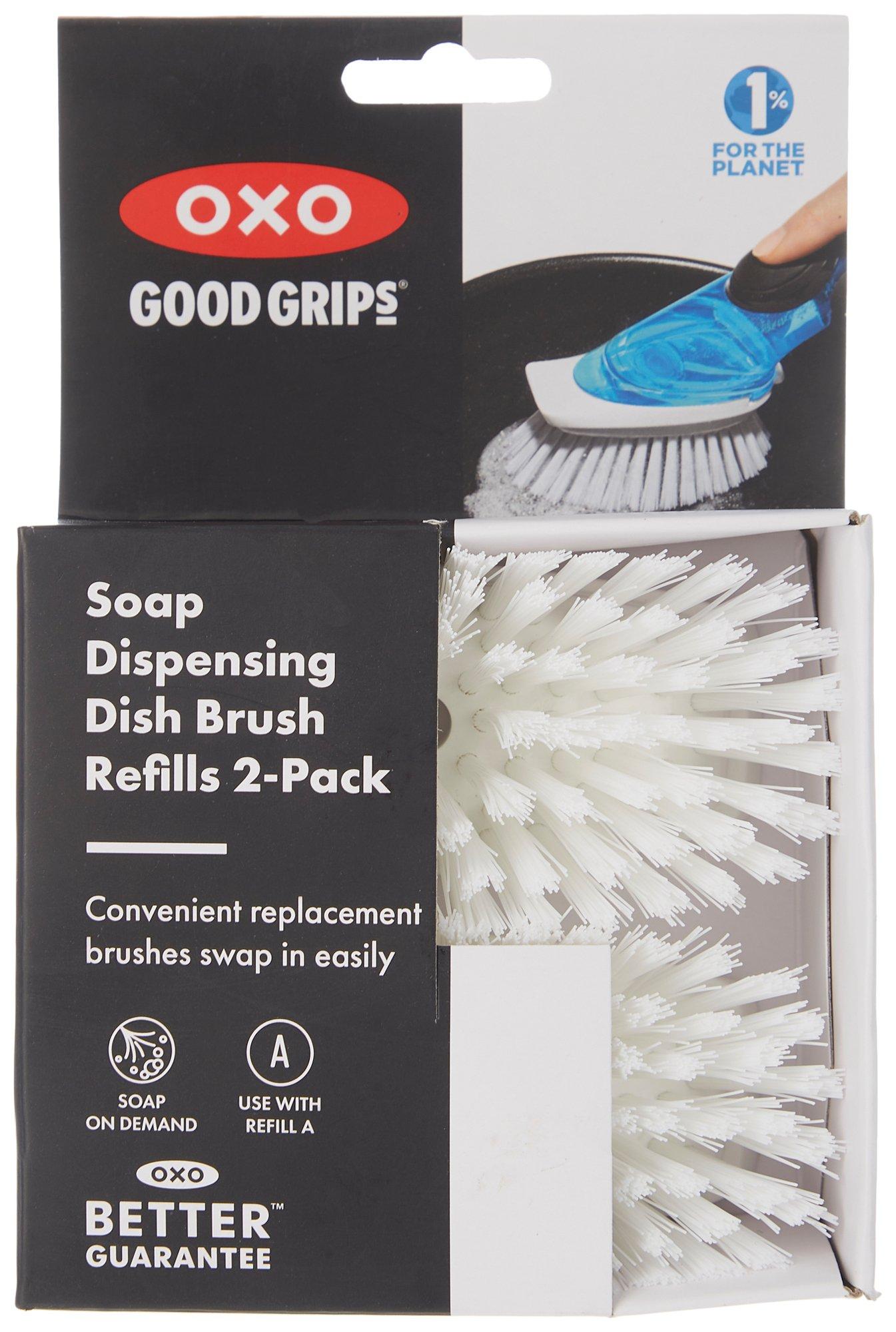 OXO SteeL Soap Dispensing Palm Brush Refills, 2-Pack 