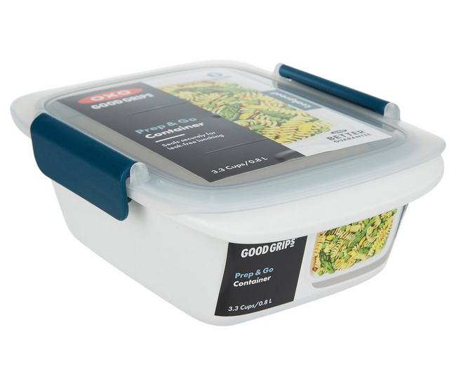 OXO Prep & Go 3.3 Cup White Rectangular Polypropylene Food Storage  Container with Snap-On Lid