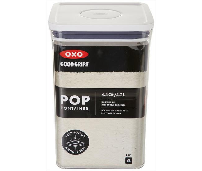  OXO Good Grips POP Container - Airtight Food Storage - Big  Square Medium 4.4 Qt Ideal for 5lbs of flour or sugar : Home & Kitchen