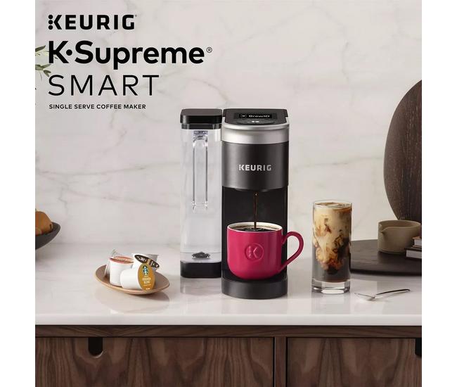 Keurig K-Supreme SMART Single-Serve Coffee Maker with WiFi Compatibility, 4  Brew Sizes, and 66oz Removable Reservoir - White