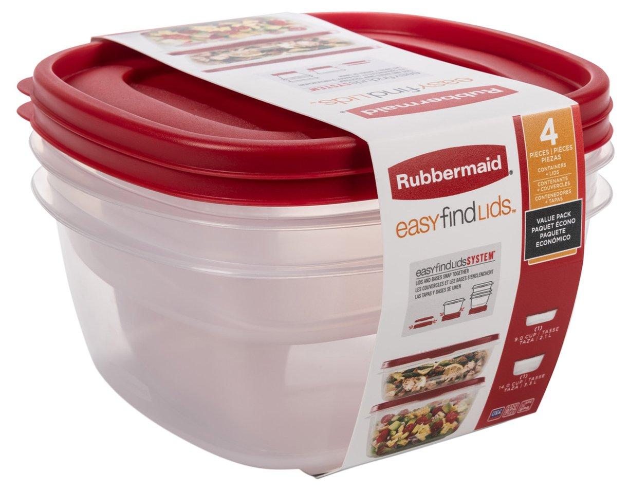 Rubbermaid 4 Pc Value Pack Food Storage Containers
