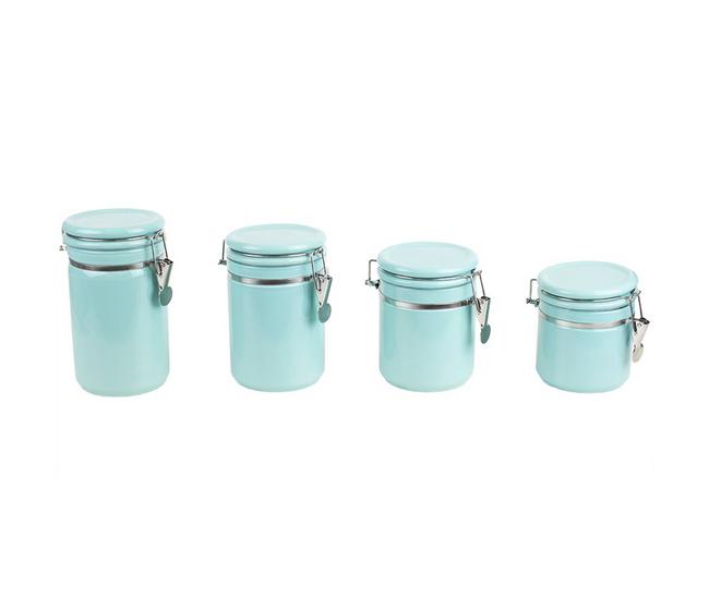 Blue Donuts 40 Oz Ceramic Airtight Jar, Ceramic Airtight Food