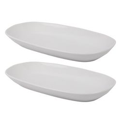 Home Essentials 2 Pc Rounded Rectangular Serving Bowl Set