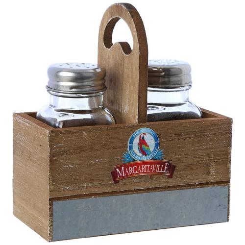 Margaritaville Salt and Pepper Shakers with Caddy